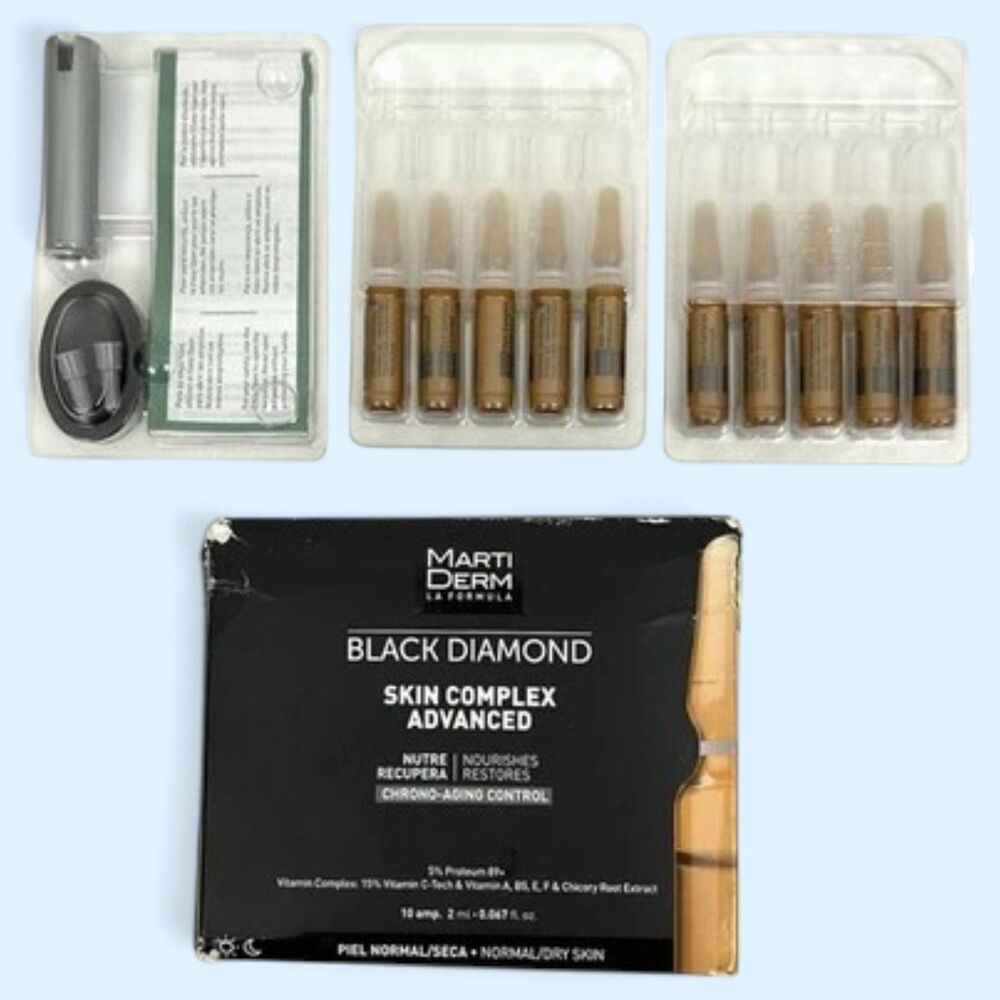 NEW MartiDerm Black Diamond Skin Complex Advanced 10 Ampoules Anti Aging Serum